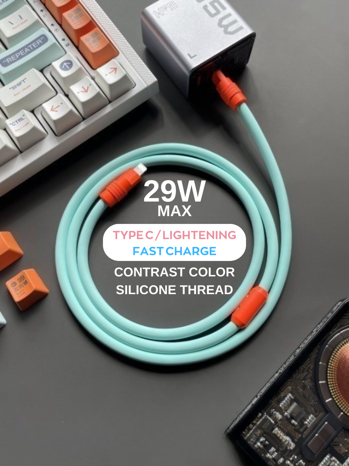 [TYPE C / LIGHTENING] Color Contrasting Super Fast Charging Data Connector